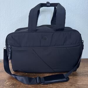 Joan & David Duffle Bag Weekender Travel Gym Tote Shoe Side Pocket Nylon Black